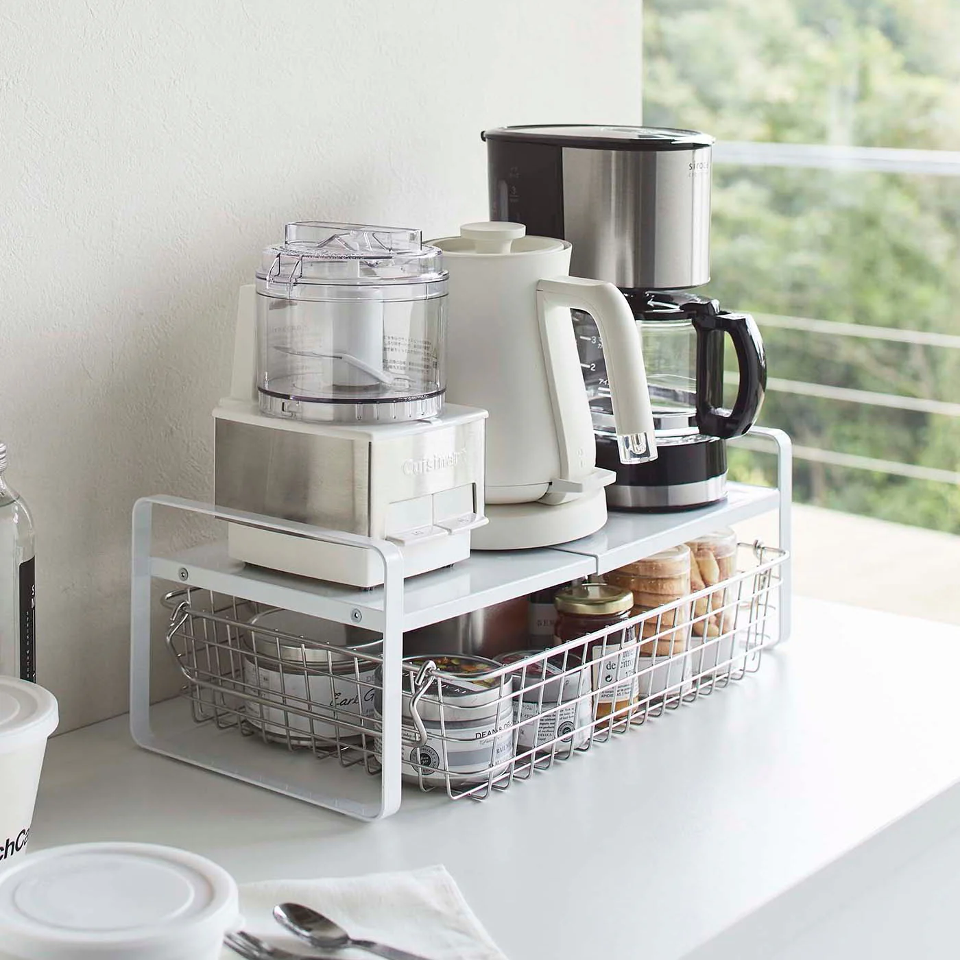 Yamazaki Home Expandable Kitchen Riser Shelf Organizer - Image 3