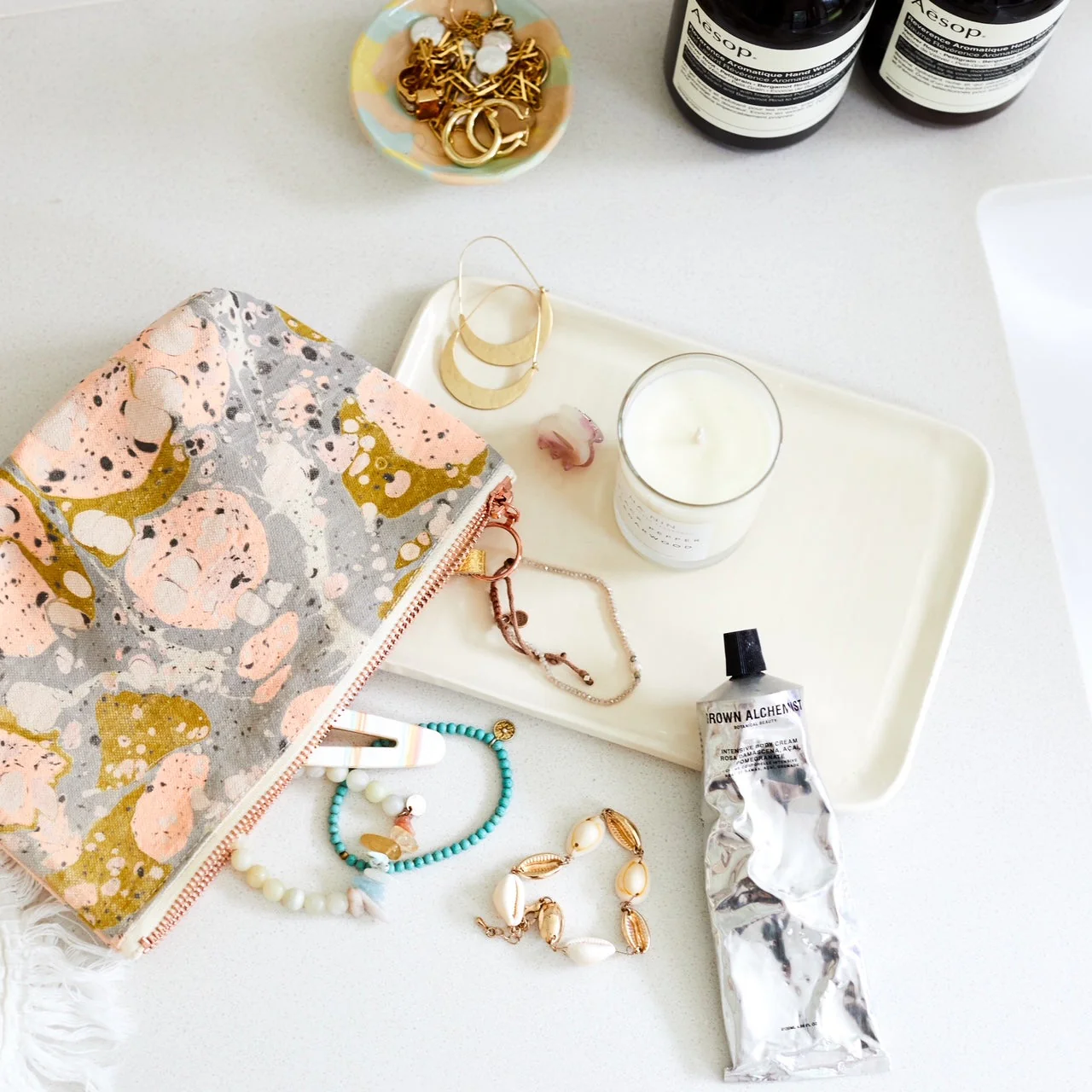 Love Mert Astral Marbled Canvas Pouch - Image 2