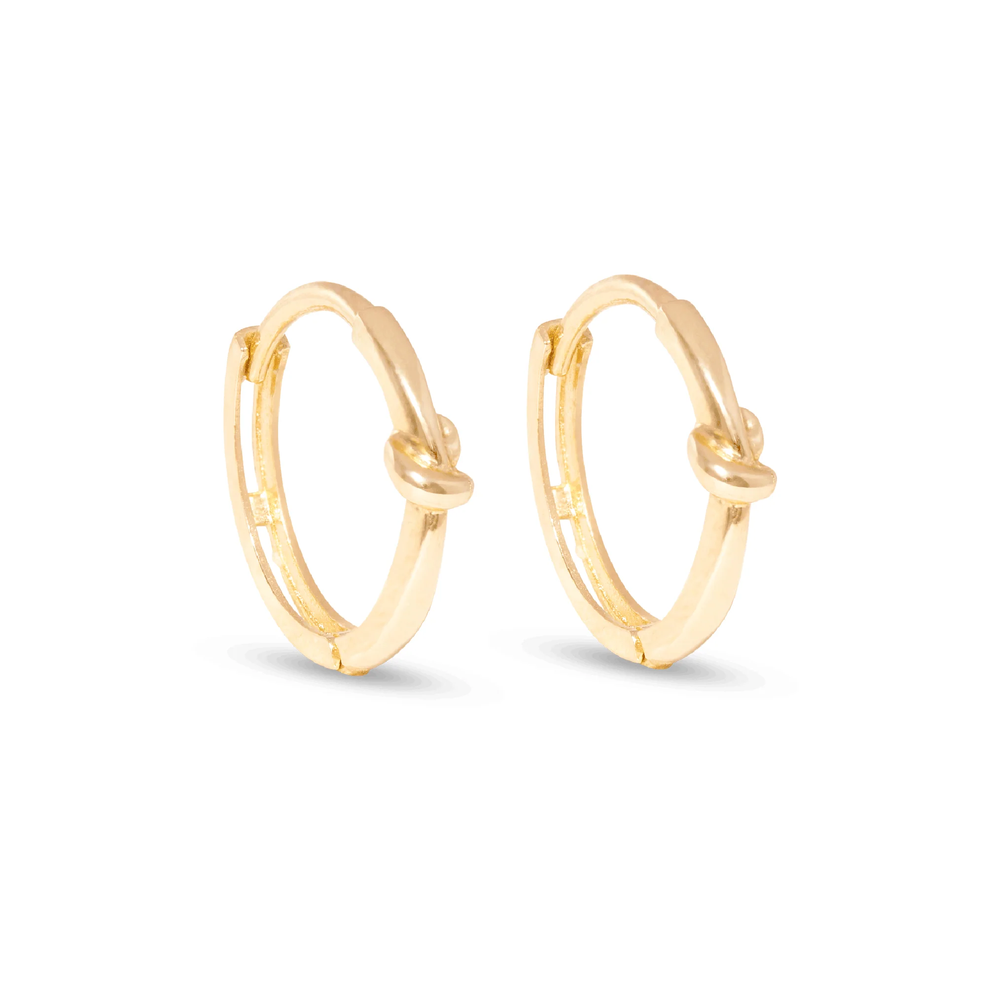 Stone and Strand Gold Knot Huggies - Image 2