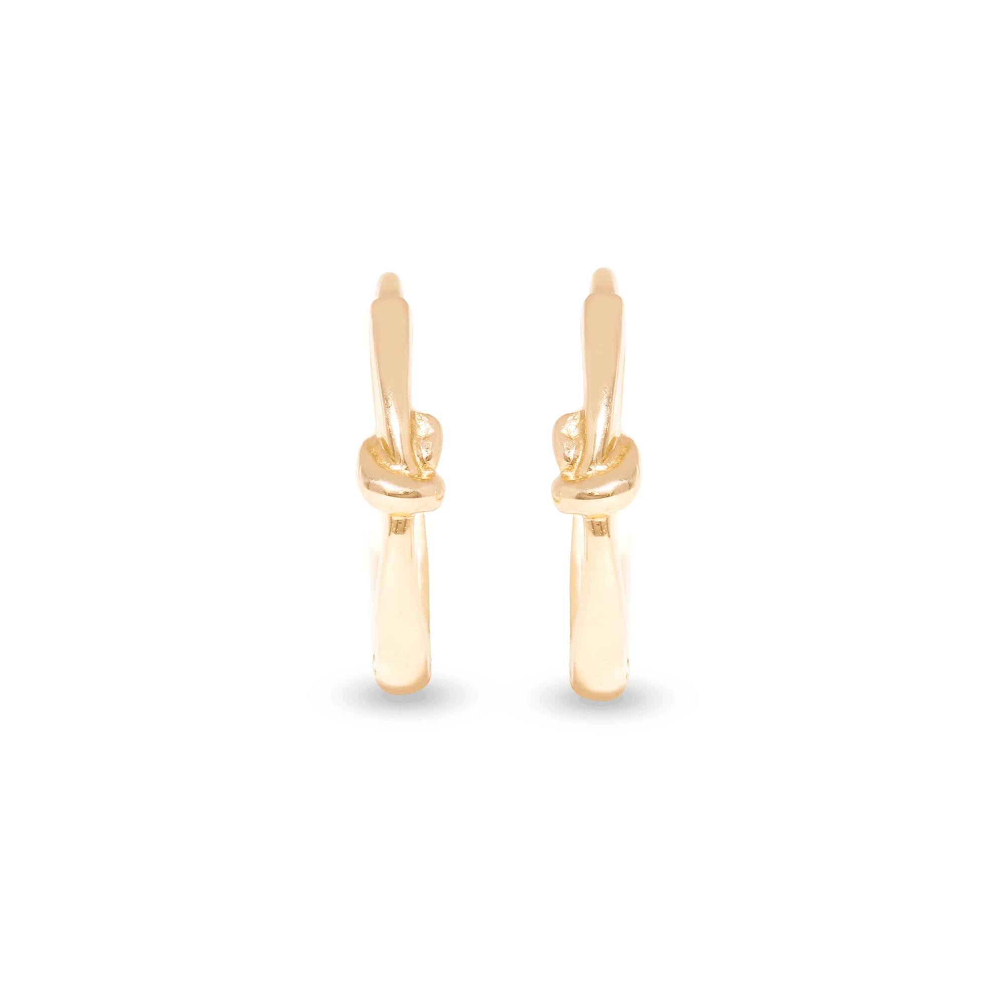 Stone and Strand Gold Knot Huggies - Image 3