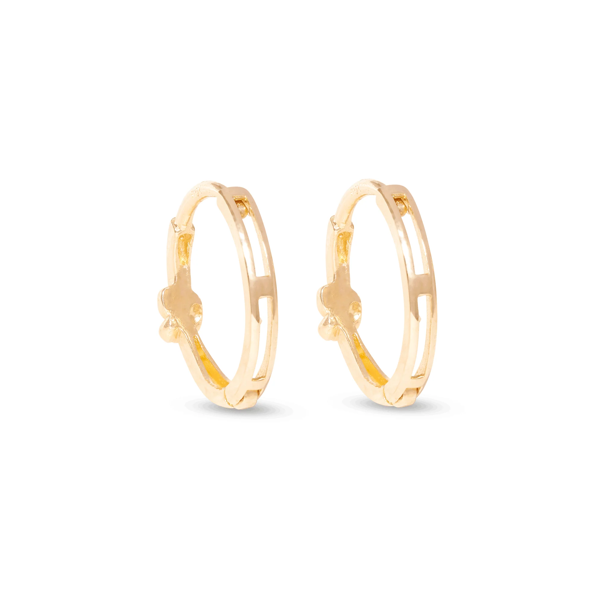 Stone and Strand Gold Knot Huggies - Image 4