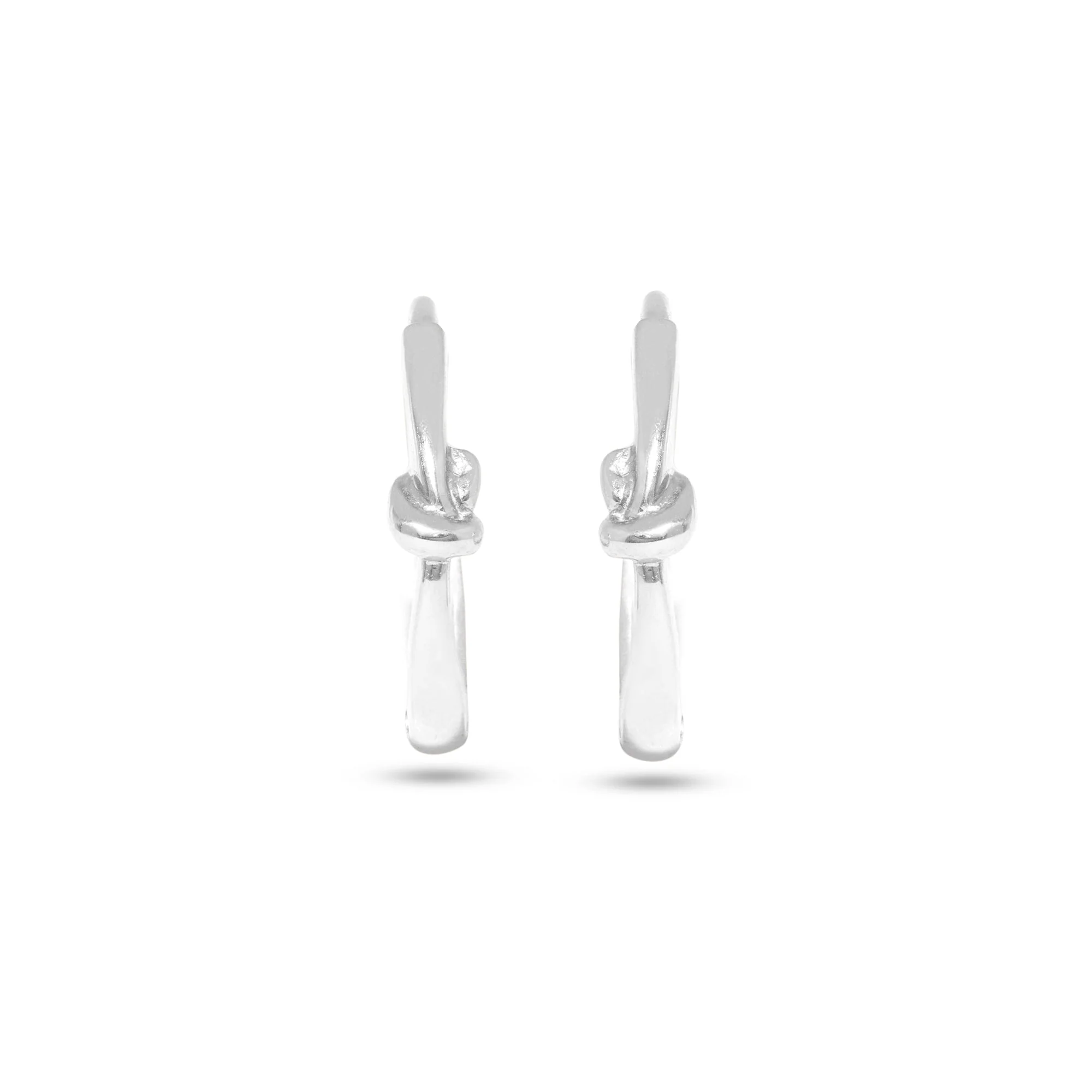 Stone and Strand Gold Knot Huggies - Image 8