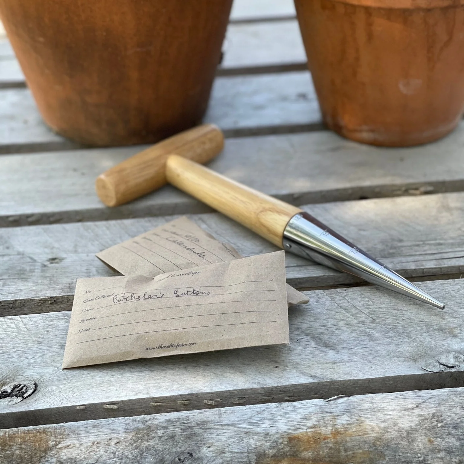 The Celtic Farm Garden Seed Dibber Seed Planter